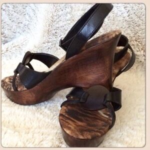 Enzo Angiolini Ankle Strap Wedge Heels